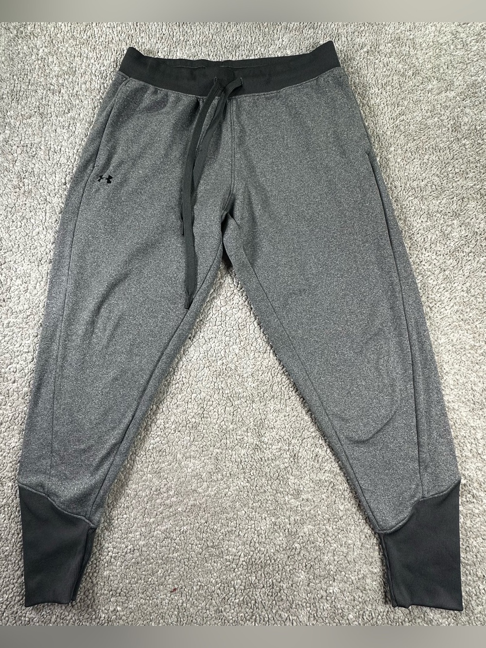 Under Armour Mens Size Small Loose Fit ColdGear Fleece Lined Joggers Pants Gray